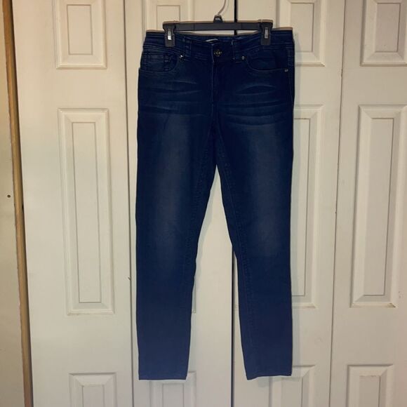 Seven7 Dark Wash Skinny Jeans Sequin Pockets 10 - Picture 2 of 16
